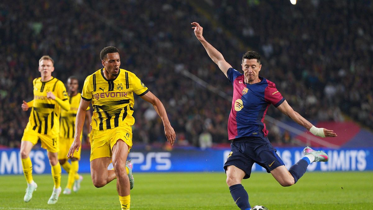 Getty Images / Pedro Salado / Na zdjęciu: Felix Nmecha i Robert Lewandowski