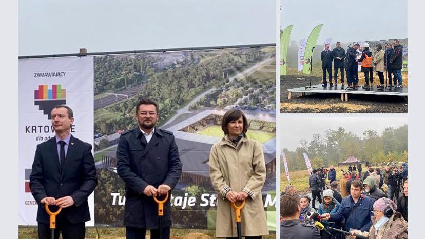Pierwsza łopata na placu budowy nowego stadionu miejskiego wbita