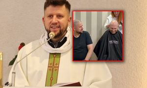 Ksiądz katolicki ogolił głowę po mszy. Tak wsparł Cancer Fighters