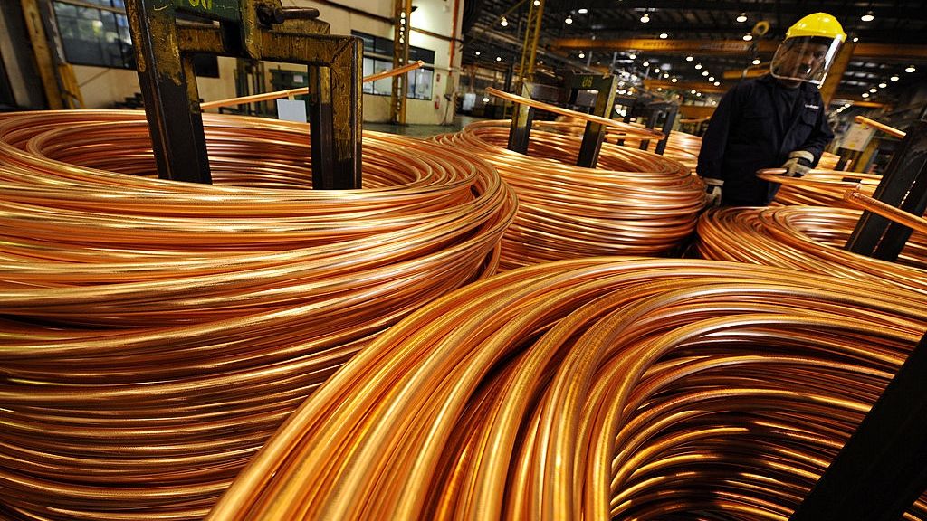 Inside A Luvata Malaysia Bhd. Copper Facility
An employee inspects coils of copper rod at the Luvata Malaysia Bhd. plant in Pasir Gudang, Johor, Malaysia, on Monday, May 13, 2013. At a time when copper stockpiles are rising to the highest in a decade, manufacturers are paying the biggest premiums for the metal in as much as seven years as financing deals lock up supply and extend lines at warehouses. Photographer: Munshi Ahmed/Bloomberg via Getty Images
Bloomberg
ASIA; SOUTHEAST ASIA; MALAYSIA, ASIAN; MALAYSIAN, COMMODITY; COMMODITIES, EMEA; EUROPE; UK; U.K., MANUFACTURE; MANUFACTURING, METAL; METALS; COPPER, PLANT; FACTORY; INDUSTRY, STORAGE; STORES; STOCKPILES, WAREHOUSE; WAREHOUSES