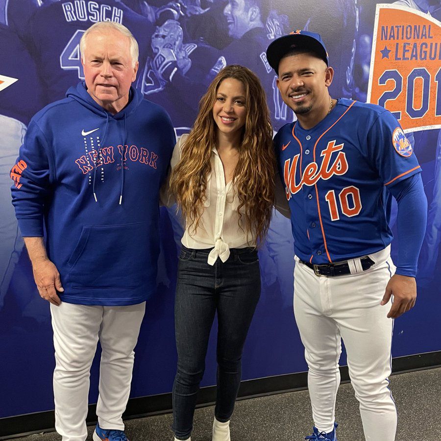 Shakira z dziećmi na meczu New York Mets