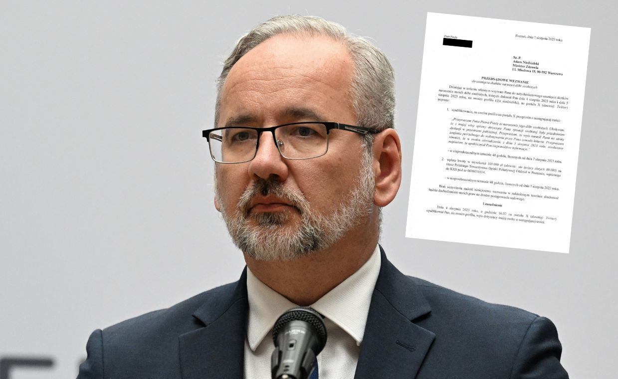 Minister ujawnił receptę lekarza. Jest żądanie 100 tys. zł