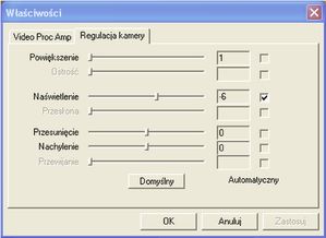 Ustawienia właściowości kamerki