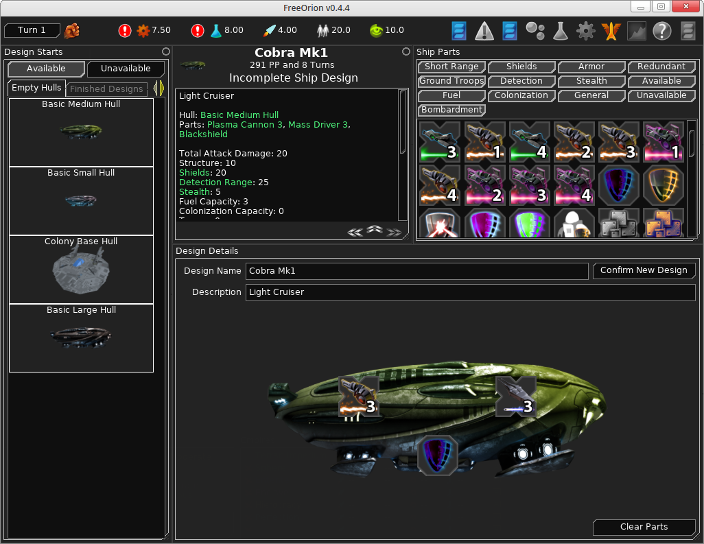 Pierwszy krążownik kosmiczny na deskach kreślarskich