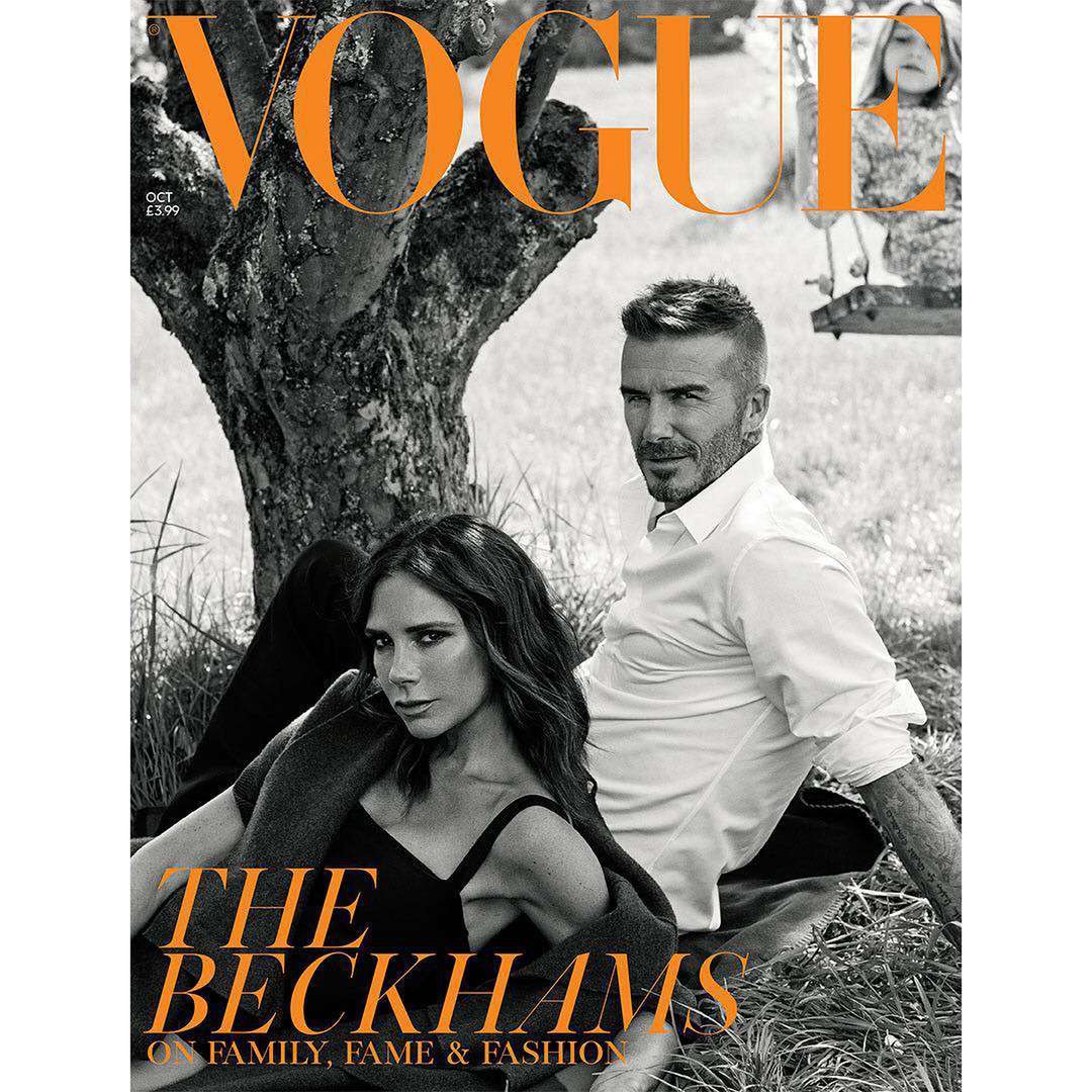 Victoria i David Beckham na okładce Vogue