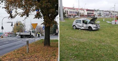 Zderzenie dwóch aut na skrzyżowaniu. Jeden z kierowców przejechał na czerwonym