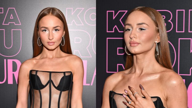 Angelika Mucha na gali Kobieta Roku Glamour. Odważna kreacja