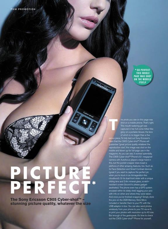 Pomysłowa reklama Sony Ericssona w FHM 2