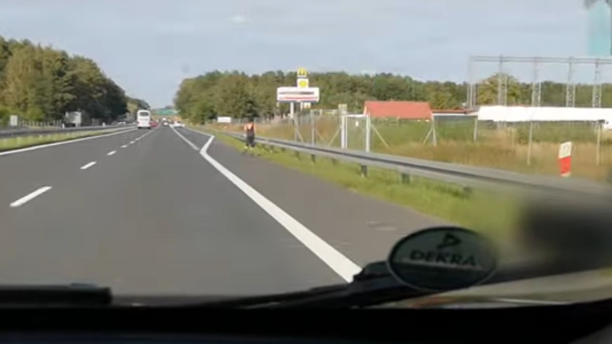 To cud, że nic się nie stało. Na rolkach po drodze ekspresowej