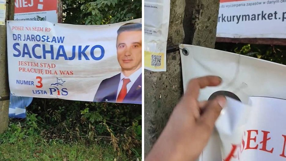 Baner Jarosława Sachajki w Żdanowie