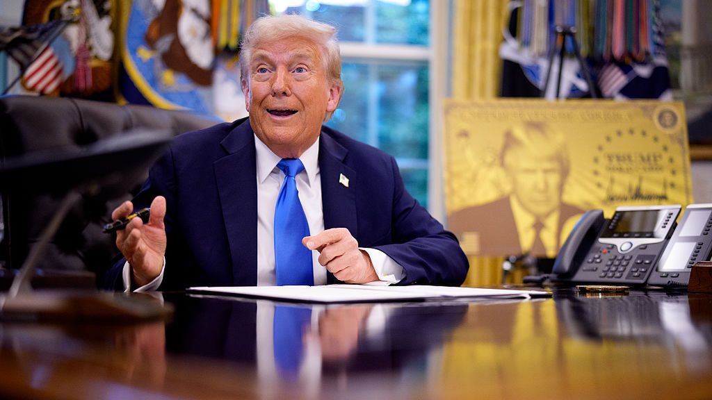 President Trump Signs Executive Order At The White House
WASHINGTON, DC - SEPTEMBER 19: U.S. President Donald Trump reacts to a question from a reporter before signing an executive order in the Oval Office at the White House on September 19, 2025 in Washington, DC. Trump signed two executive orders, establishing the "Trump Gold Card" and introducing a $100,000 fee for H-1B visas. The "Trump Gold Card" is a visa program that allows foreign nationals permanent residency and a pathway to U.S. citizenship for a $1 million investment in the United States. (Photo by Andrew Harnik/Getty Images)
Andrew Harnik