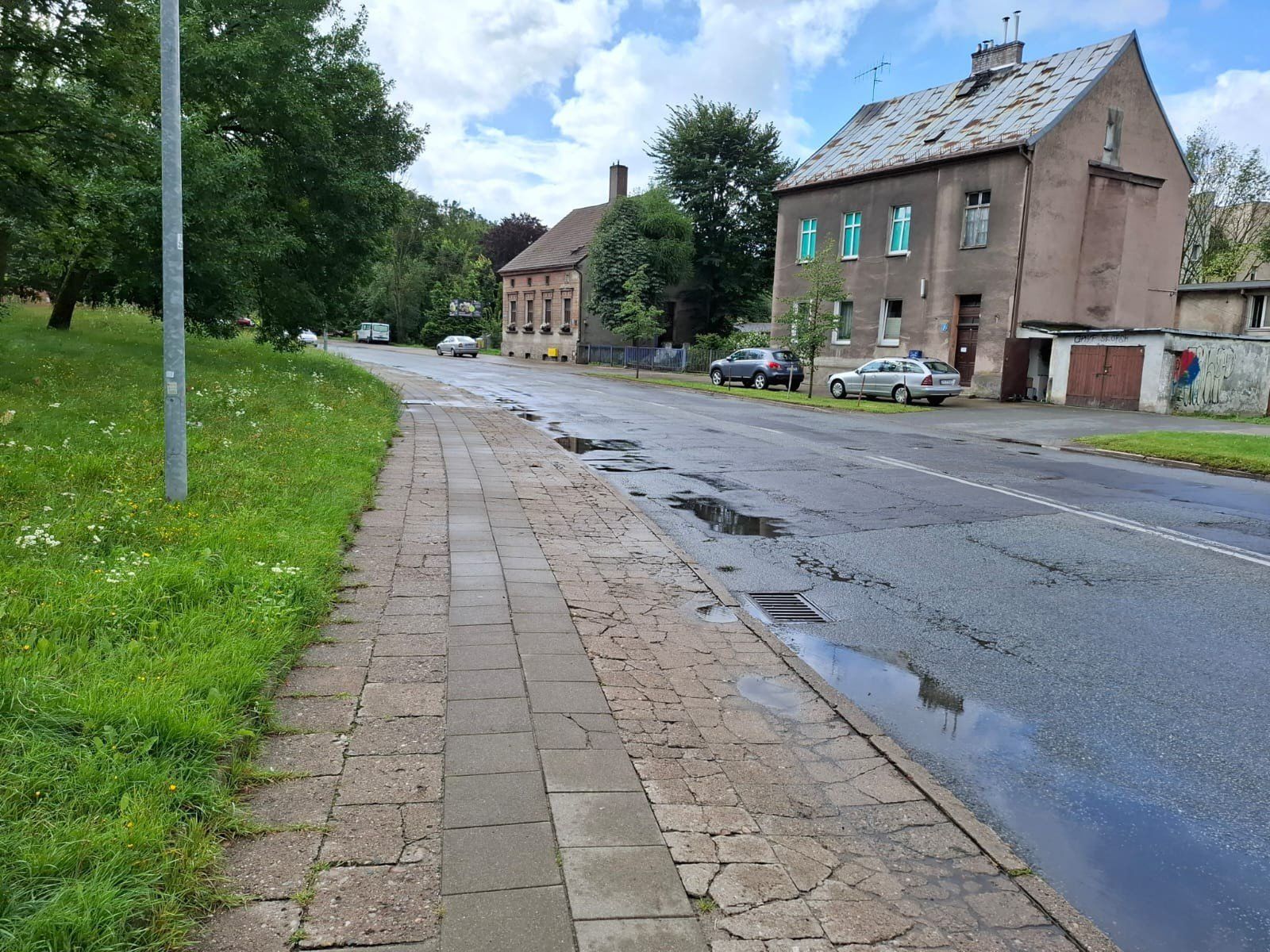 Fragment ulicy Kaszubskiej do remontu.