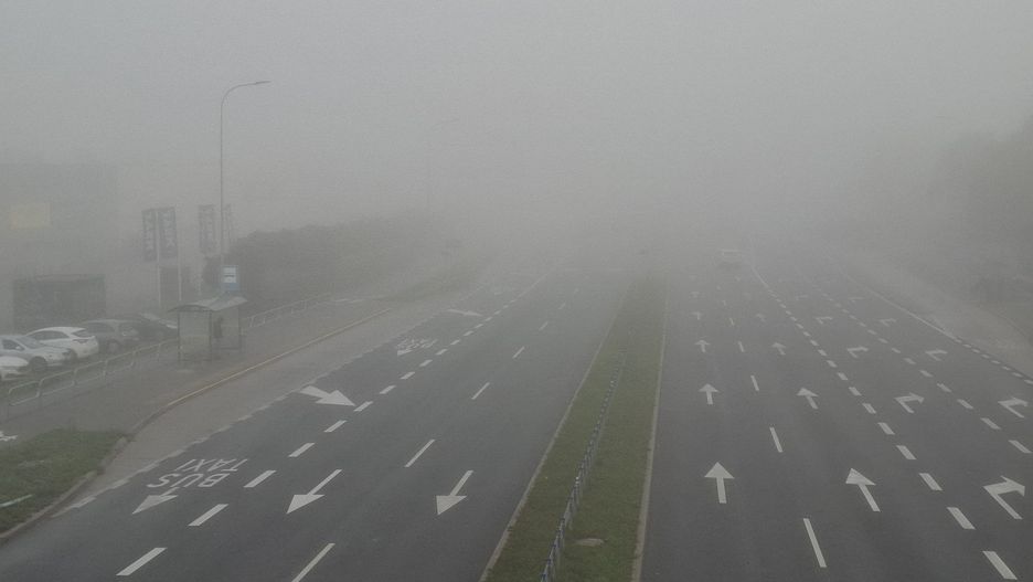Mgła w Częstochowie na DK91