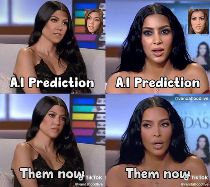 "Photos of the Kardashians generated by AI"