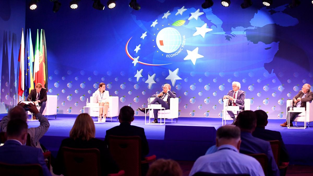 Swiatlana Cichanouska podczas Forum Ekonomicznego w Karpaczu w 2020 roku. 