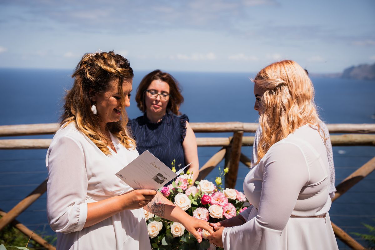 Jolanta i Alicja podczas swojego ślubu na Maderze