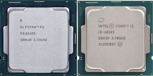 Porównanie procesora Powerstar P3-01105 i Intel Core i3-10105.