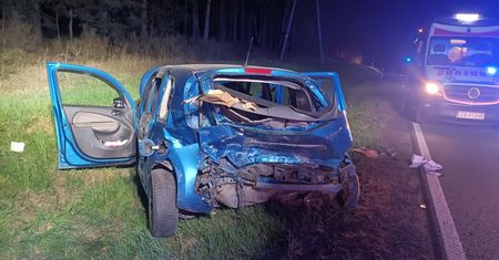 Groźna kolizja na DK22. Dwie osoby trafiły do szpitala