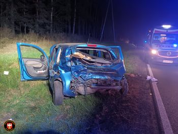 Groźna kolizja na DK22. Dwie osoby trafiły do szpitala