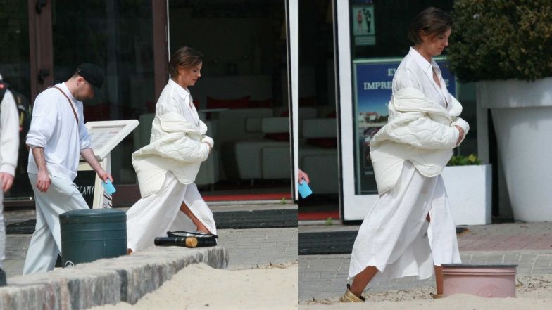 Katarzyna Sokołowska pozuje w sesji zdjęciowej w Sopocie