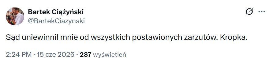 Były wiceminister sprawiedliwości napisał o wyroku