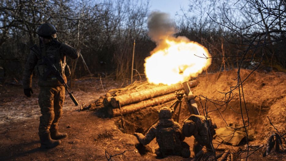 Temporary
Ukrainian servicemen fire by a Finnish 120 mm mortar towards Russian positions at the frontline near Bakhmut, Donetsk region, Ukraine, Wednesday, Jan. 11, 2023. (AP Photo/Evgeniy Maloletka)
Evgeniy Maloletka