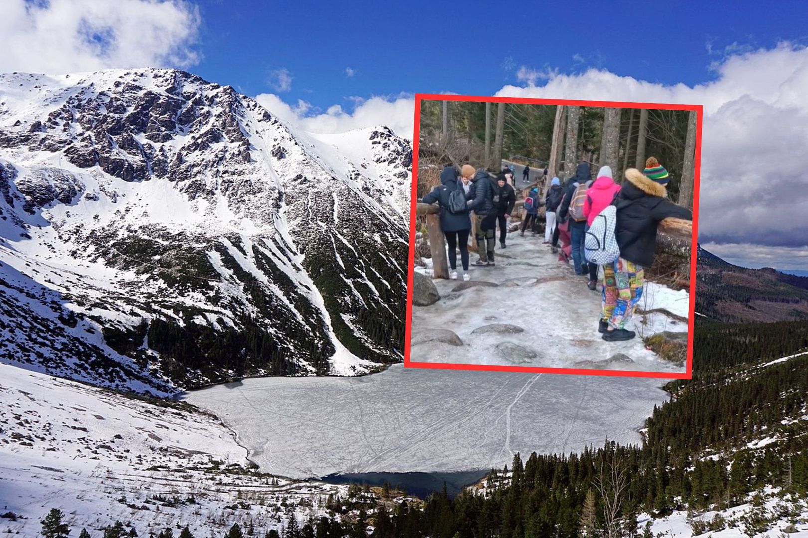 Tak wybrali się zimą nad Morskie Oko. Wideo wzbudziło sensację