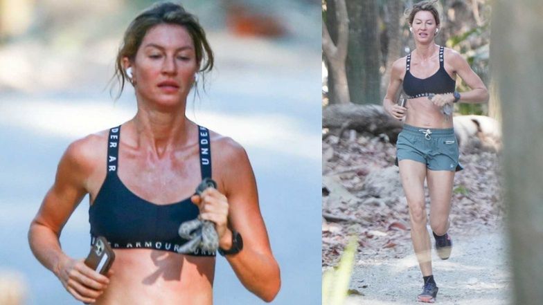 41-letnia Gisele Bundchen prezentuje UMIĘŚNIONY BRZUCH, uprawiając jogging podczas urlopu w Kostaryce (ZDJĘCIA)
