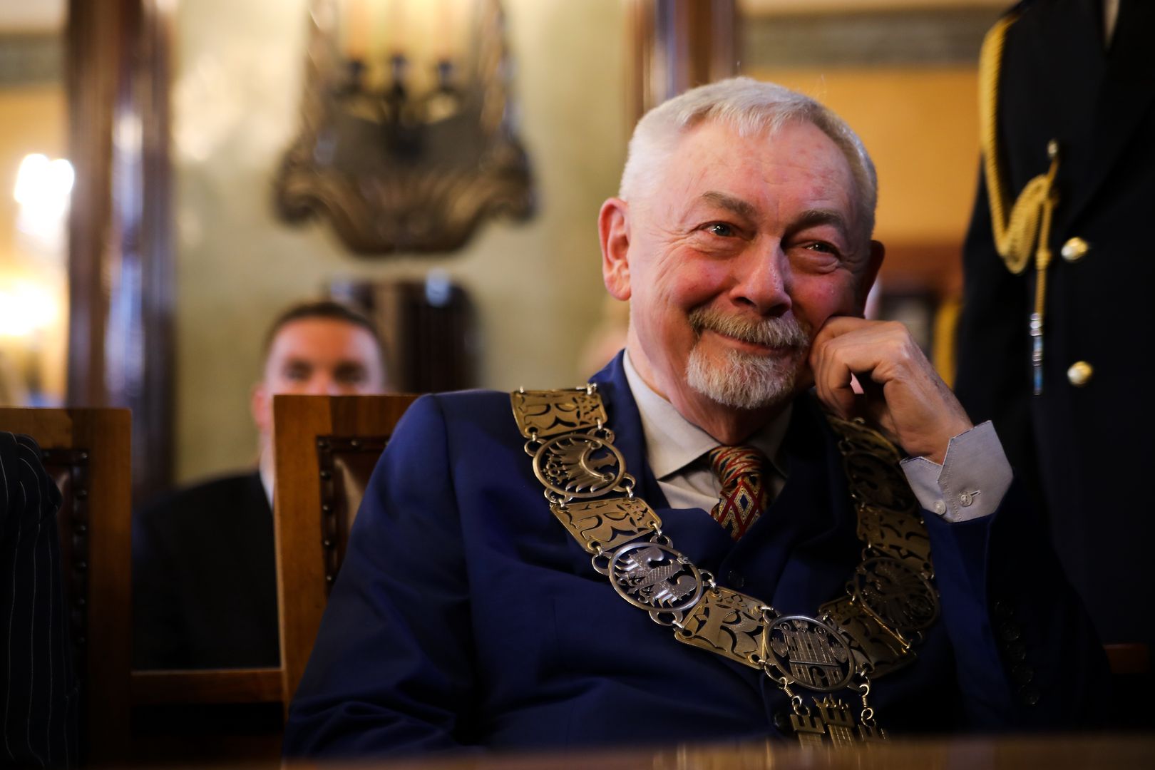 In Krakow, Poland, on May 7, 2024, President of Krakow Jacek Majchrowski is attending the inauguration of the City Council and the swearing-in of the new president of Krakow. During the inauguration of the 9th term of the Krakow City Council, the newly elected councilors are taking the oath. Aleksander Miszalski, the new president of the city, is also taking the oath, succeeding Jacek Majchrowski after his 22 years in office. (Photo by Klaudia Radecka/NurPhoto via Getty Images)