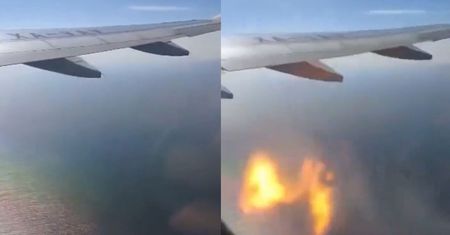 Horror na pokładzie Airbusa. Silnik samolotu eksploduje w powietrzu