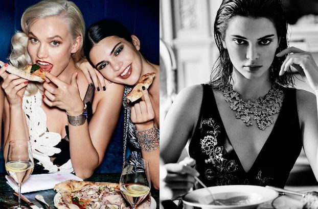 Kendall Jenner pozuje z pizzą i zupą