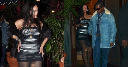 Rihanna mknie na wystawę w obcisłej mini i PODARTYCH rajstopach