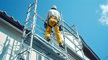 Wolbrom: Poważny wypadek na budowie. Mężczyzna spadł z dziewięciu metrów