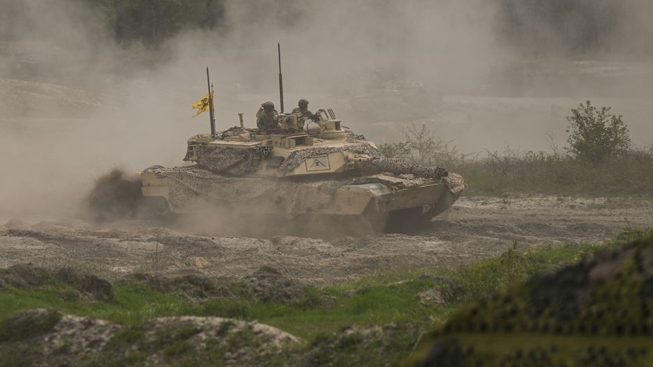 Czołg Abrams na manewrach w Polsce