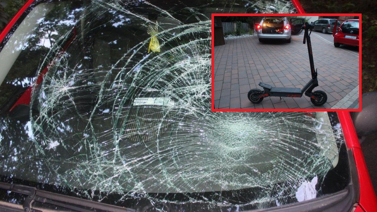 12-latek na hulajnodze uderzył w samochód