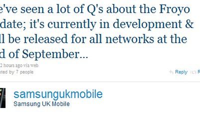 Samsung potwierdza wydanie Froyo dla Galaxy S we wrześniu 1