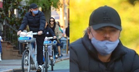 Zamaskowany Leonardo DiCaprio mknie rowerem po Nowym Jorku razem z 26-letnią ukochaną i bratanicą
