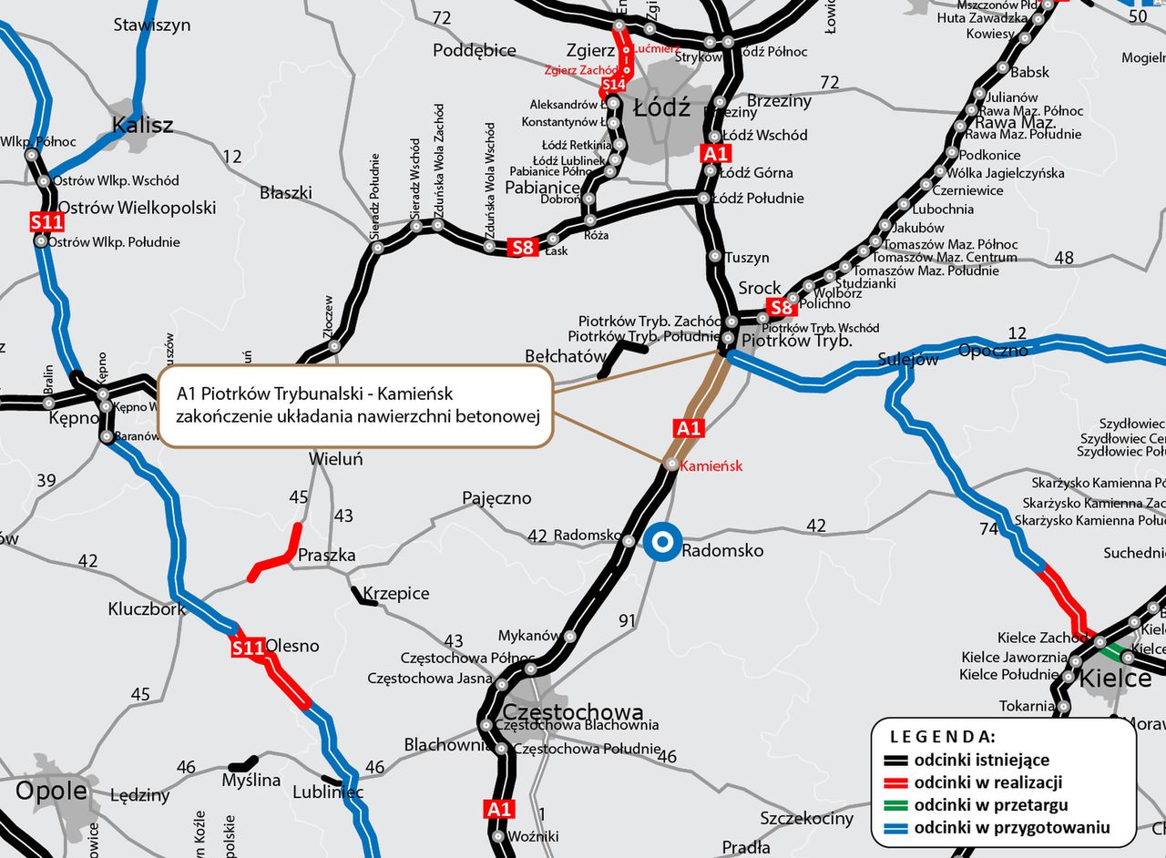 Autostrada A1 - stan realizacji