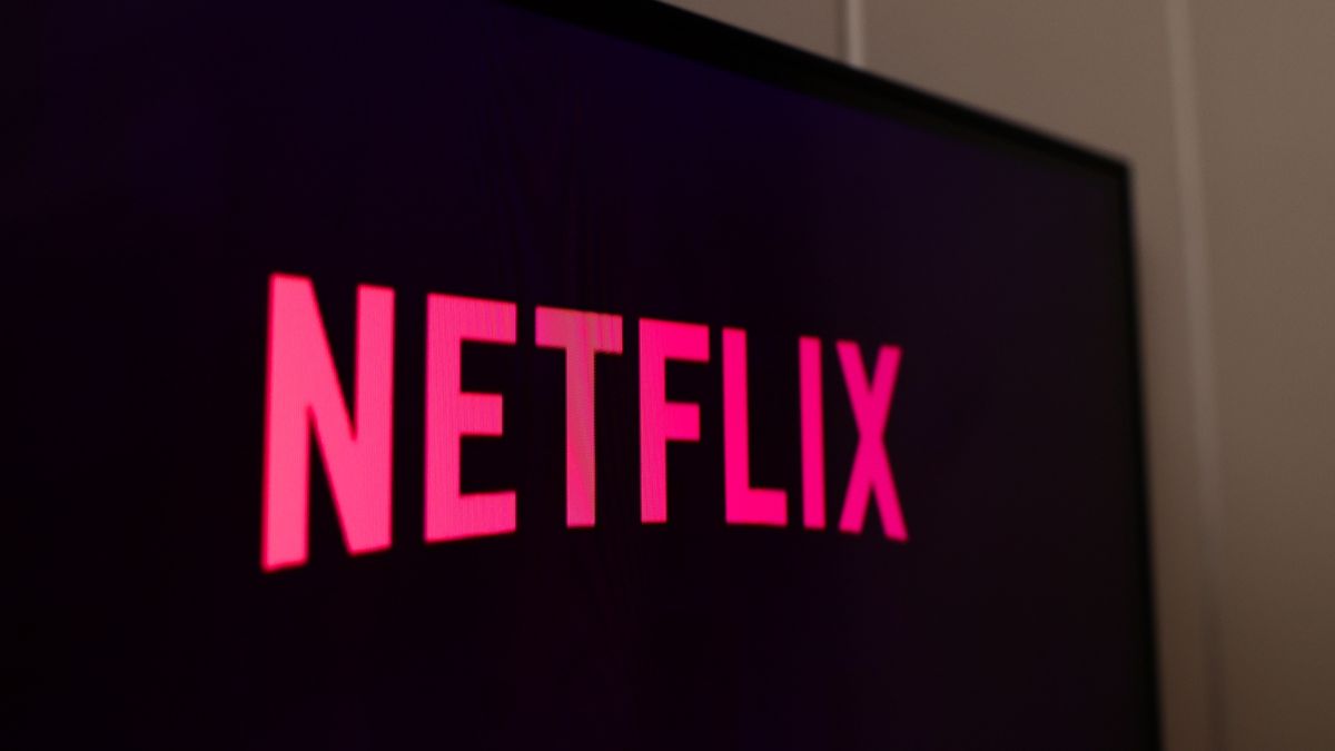 Netflix logo displayed on a tv screen is seen seen in this illustration photo taken in Norway on January 10, 2025. (Photo by Jakub Porzycki/NurPhoto via Getty Images)