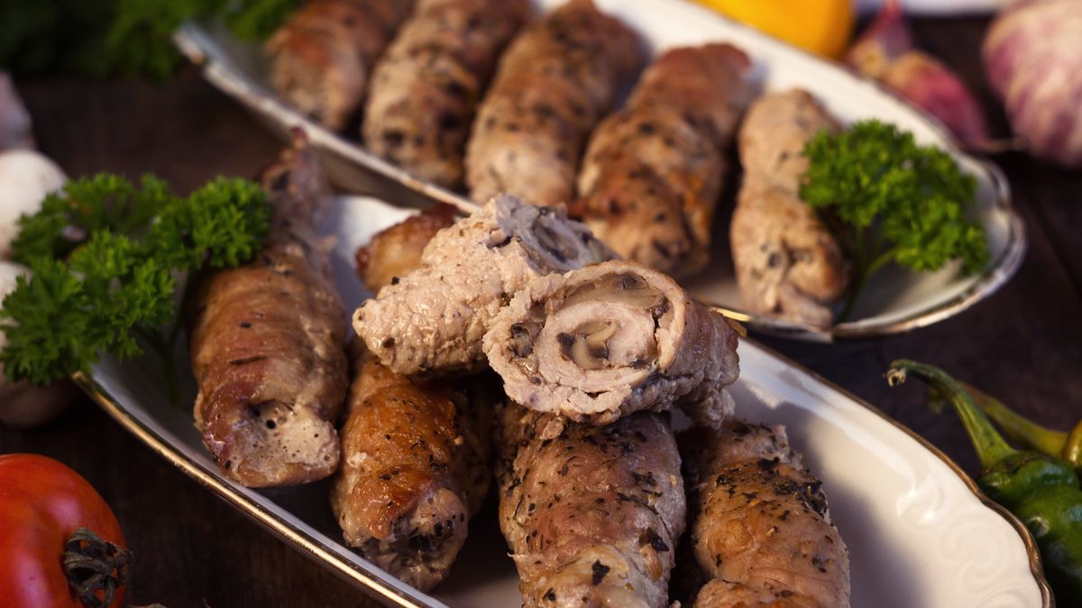 Rolowane schabowe z grzybami