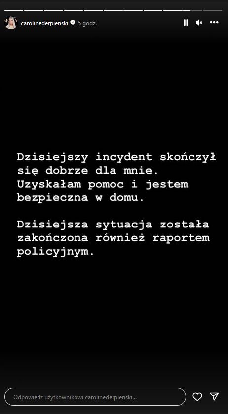 Caroline Derpienski opowiada o ataku stalkera