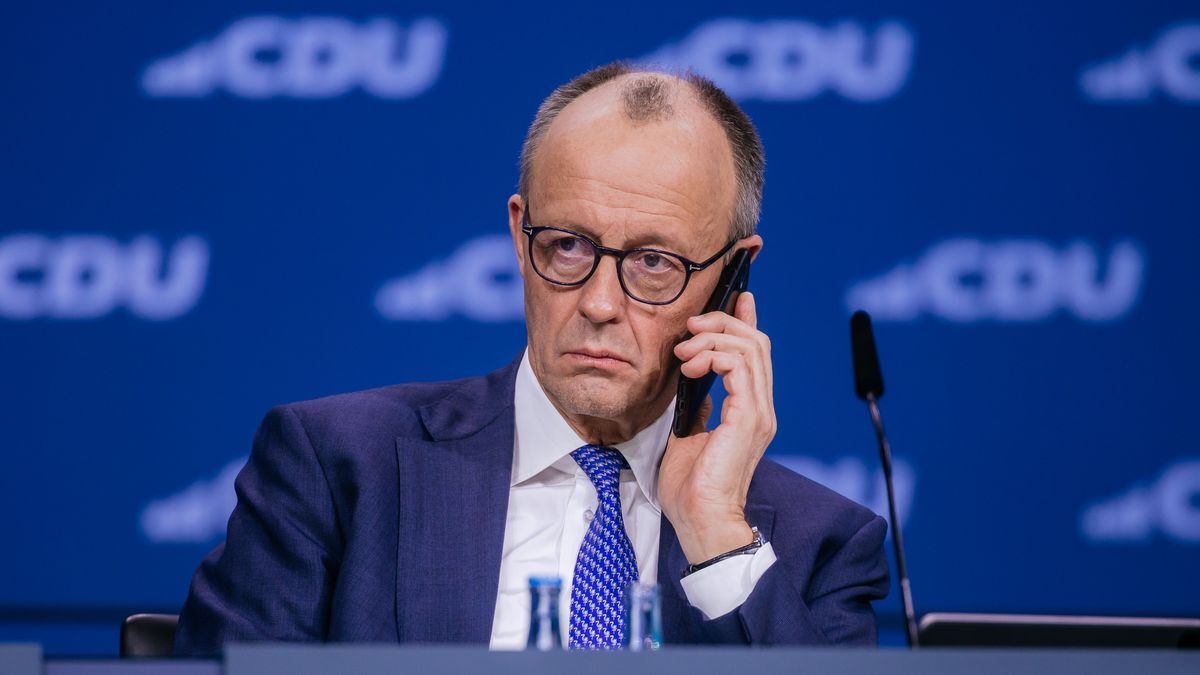 STUTTGART, GERMANY - FEBRUARY 20: German Chancellor and leader of the Christian Democratic Union (CDU) Friedrich Merz attends at the 38th CDU federal party congress on February 20, 2026 in Stuttgart, Germany. The congress is taking place as the CDU faces five challenging state elections this year, including two in eastern Germany where it is so far trailing the far-right AfD in polls. (Photo by Thomas Niedermueller/Getty Images)
