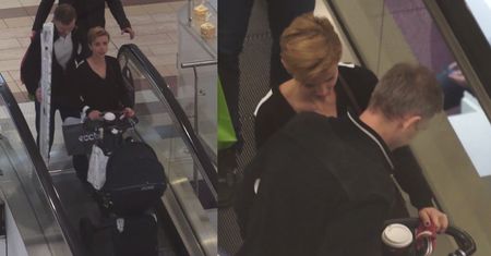 Zielińska z mężem i dzieckiem w centrum handlowym