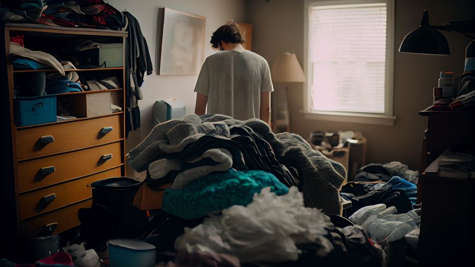 A man tidying up his clothes in an exaggerated spring cleaning concept image. Generative AI.
Dave Cooil
tidying up, organizing, spring cleaning, wardrobe, clothes, man, concept, image, exaggerated, fresh start, declutter, minimalist, housekeeping, cleaning, neat, tidy, order, arrangement, fold, hang, storage, seasonal, fashion, style, clothing, apparel, closet, dresser, drawer, hanger, outfit, garment, home, indoor, domestic, lifestyle, clean, uncluttered, simplicity, minimalist lifestyle, house cleaning, chore, housework, Generative AI, Generative, AI