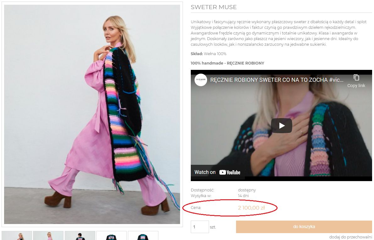 Sweter Agnieszki Woźniak-Starak 