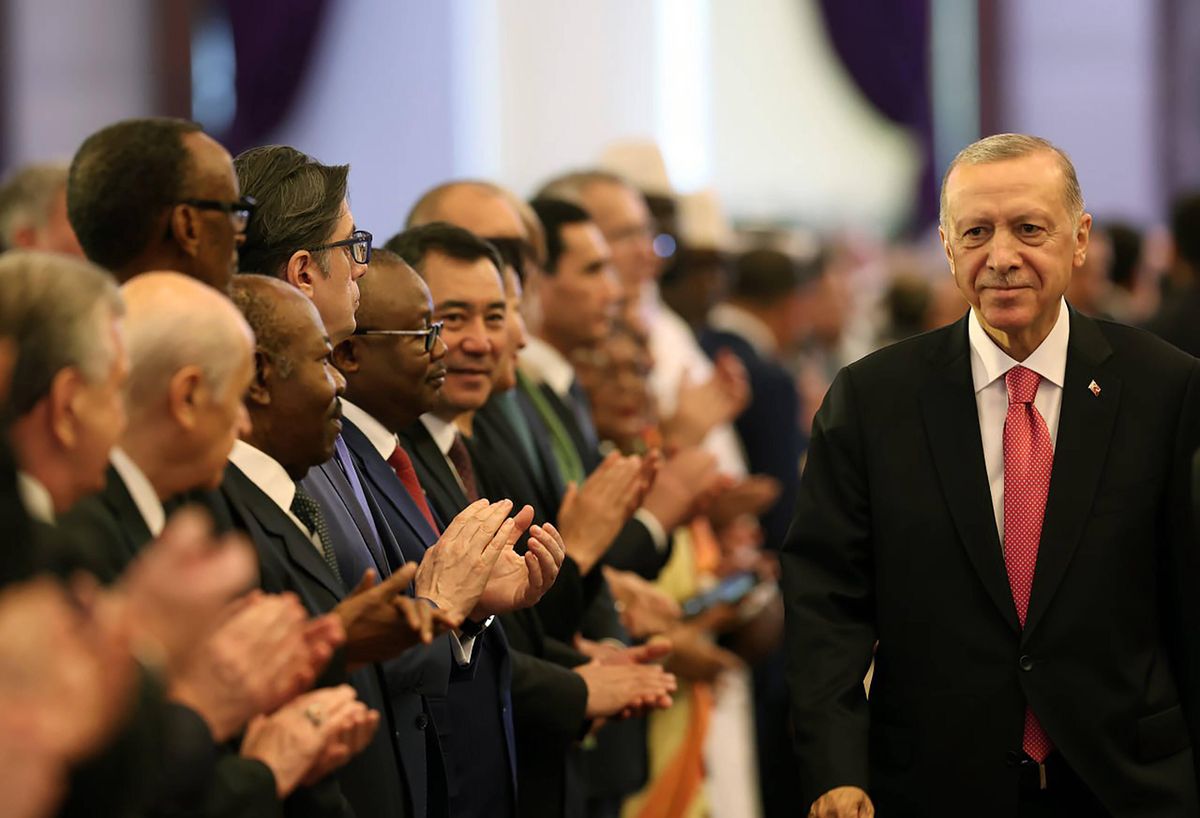 Prezydent Turcji Recep Tayyip Erdogan bierze udział w ceremonii inauguracji w kompleksie prezydenckim w Ankarze, Turkiye, w sobotę, 3 czerwca 2023 r.