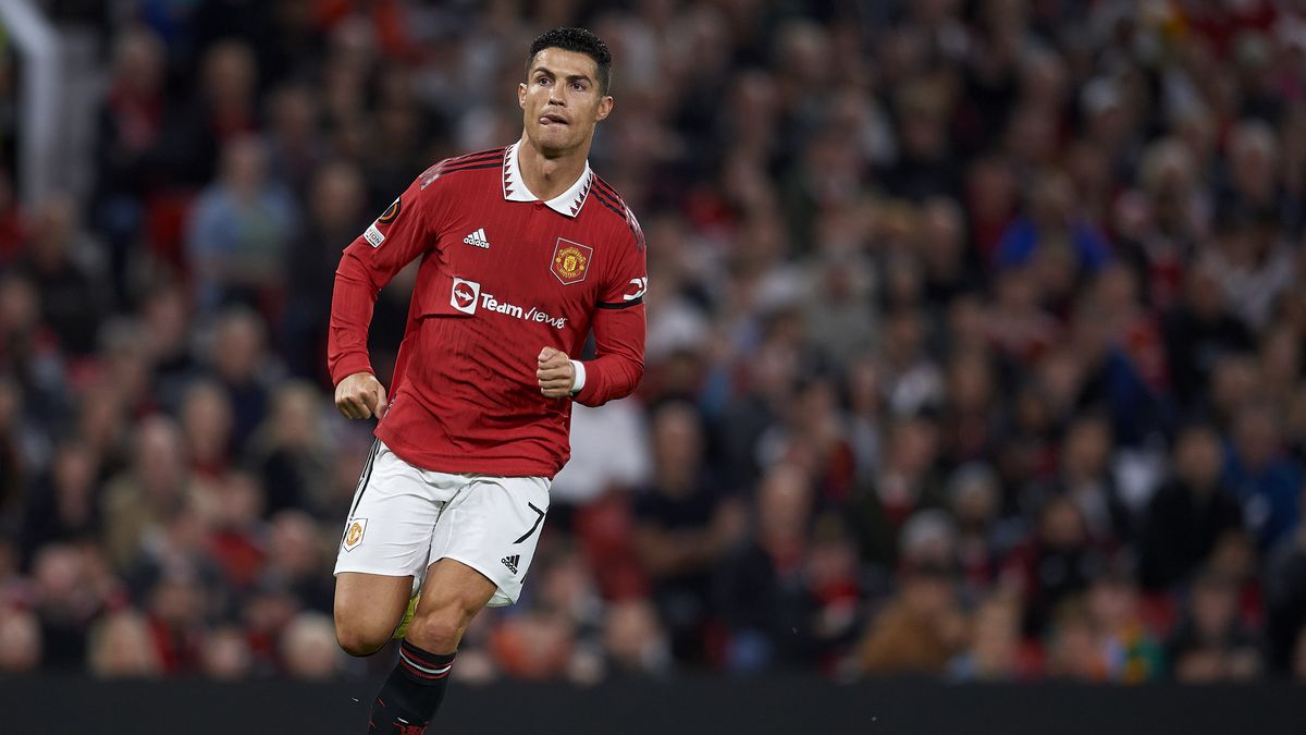 Cristiano Ronaldo Centre-Forward of Manchester United and Portugal in action during the UEFA Europa League group E match between Manchester United and Real Sociedad at Old Trafford on September 8, 2022 in Manchester, United Kingdom. (Photo by Jose Breton/Pics Action/NurPhoto via Getty Images)