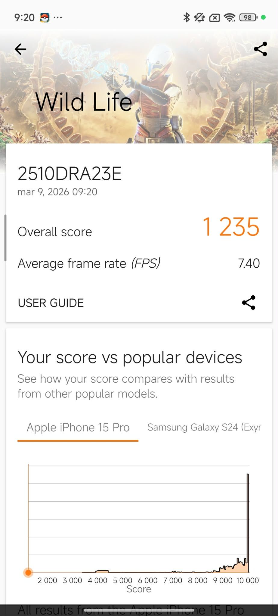 Wynik Xiaomi Redmi Note 15 4G w 3D Mark