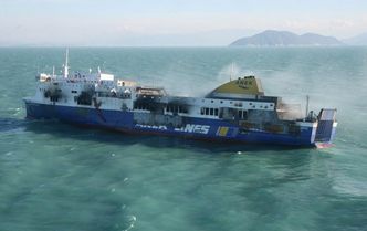 Pożar promu Norman Atlantic. Dotąd nie ugaszono całkowicie wraku statku
