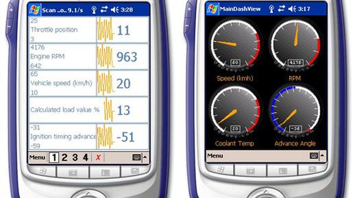 Osiągi silnika zmierzone przez telefon 1